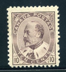 Canada 93, 10¢ Edward VII, Mint LH, Fine, blind perf, Scott $550
