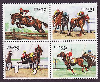 2756-59 Sporting Horses MNH block of four