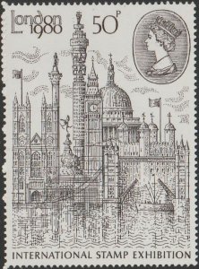 Great Britain #909 1980 50p London Int.  Stamp Exhibition MNH.