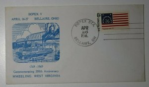 BOPEX Stamp Show Bellaire OH Lot of 3 1964 & 1969 Philatelic Expo Cachet Cover