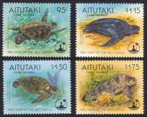 1995 Aitutaki 744-747 Sea fauna - Turtles 15,00 €