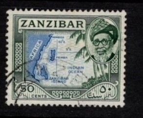 Zanzibar - #257 Map - Used