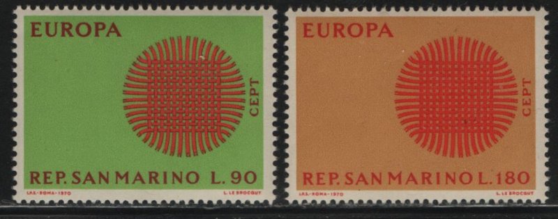 SAN MARINO, 729-730, (2) SET, MNH, 1970, Europa Issue