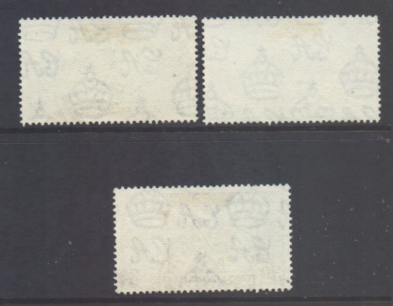 Turks Caicos Scott 75/77 - SG191/193, 1937 Coronation Set used