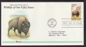 US Bison 1987 Typed FDC BIN