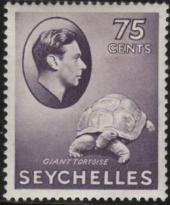 Seychelles 143 (mh) 75c giant tortoise, George VI, dull vio (1938)