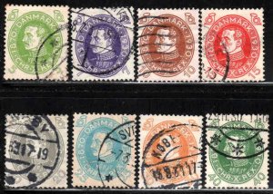 Denmark #210-19 ~ Short Set 8 of 10 ~ King Christian X ~ Used, Hinged   (1930)