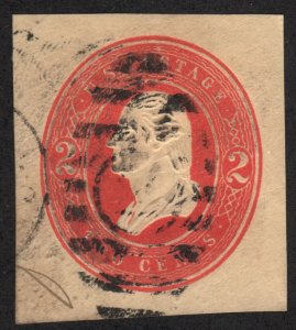 SC#U232 2¢ Washington Cut Square (1883) Used