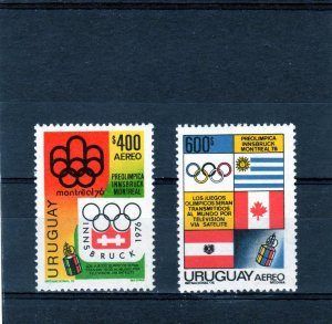 Uruguay 1975 Montreal/Innsbruck Olympics-SPACE  Set (2)  MNH Sc#C404/5