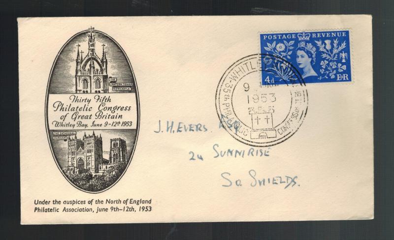 1953 Whitley England First Day Cover Queen Elizabeth II coronation QE2 FDC 
