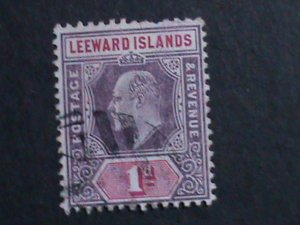 ​LEEWARD ISLANDS-1905 SC#30 KING GEORGE V-FANCY CANCEL 118 YEARS OLD VF