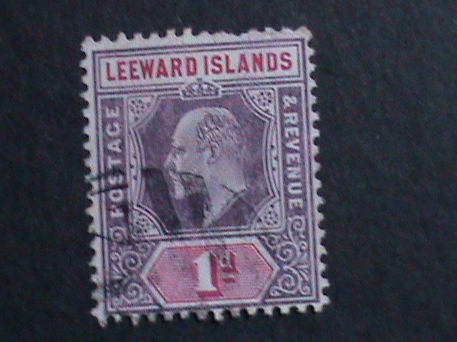​LEEWARD ISLANDS-1905 SC#30 KING GEORGE V-FANCY CANCEL 118 YEARS OLD VF