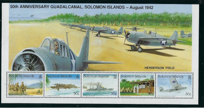 Solomon Is 727 MNH 1992 Anniversay of the Battle of Guadacanal (ha1196)