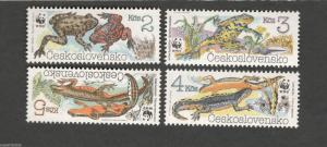 1989 Czechoslovakia SC#2748-51 WWF Newts Frogs Amphibians MNH stamps