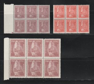 Nepal 90, 94-95 Blocks Of 6 MH Crown Of Nepal