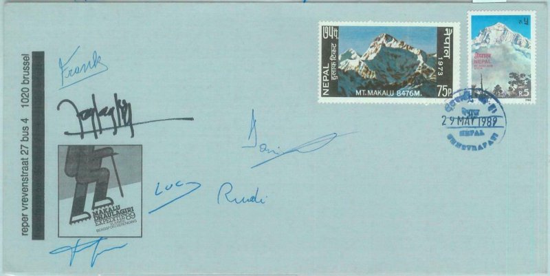 84858 - MOUNTAINEERING - Postal History: signed FLEMISH EXPEDITION to NEPAL 1989