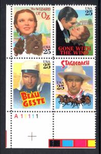 US 2448a Classic Films Plate Block MNH VF