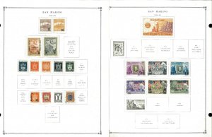 San Marino 1941-1999 M (mostly) & U Hinged  on Scott International Pages