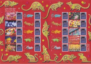 LS119 GB 2019 Lunar new year, year of the rat Smiler sheet UNMOUNTED MINT