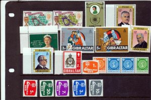 GIBRALTAR 1960s/70s Scouts Royalty Christmas Dues MNH Appx 80 StampsGar240