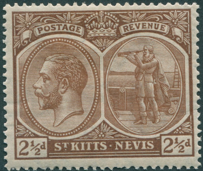 St Kitts-Nevis 1922 2½d brown SG43 unused