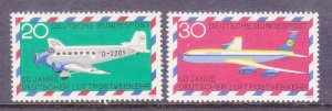 Germany 993-94 MNH 1969 50th Anniversary German Airmail Service Set VF