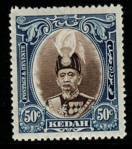 MALAYA KEDAH SG65 1937 50c BROWN & BLUE MTD MINT