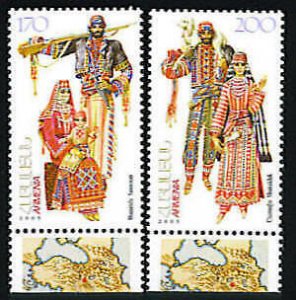 ARMENIA Cat#345-6  National Costumes  Sasoun and Shatakh. Scott #732-3.