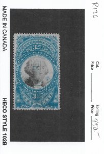 $3.50 2nd Issue Revenue Tax Stamp, Sc # R126, used. Nice Canx (55916)