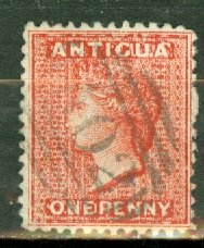 AA: Antigua 6 used inverted watermark (Gibbons x4.5) CV $120