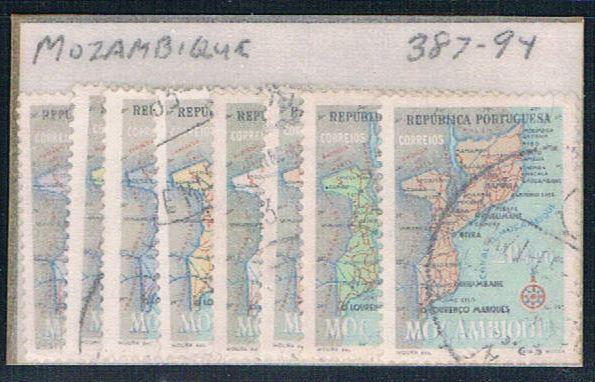 Mozambique 387-94 Used set Maps 1954 (M0277)