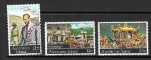 ASCENSION SG222/4 1977 SILVER JUBILEE USED