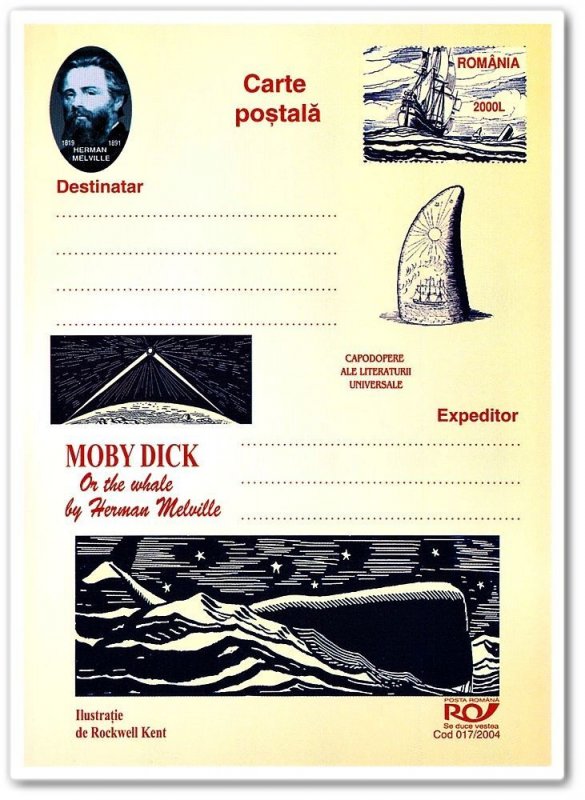 Romania 9 PSC 2004 Moby Dick or the Whale by Herman Melville, Rockwell Kent