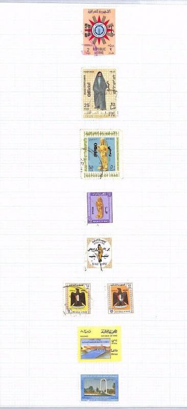 SA1311 IRAQ Officials On State Service Overprints Page from old-time collection 