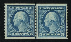 GENUINE SCOTT #496 VF MINT OG NH 1919 BLUE PERF-10 ROTARY UNWMK COIL LINE PAIR