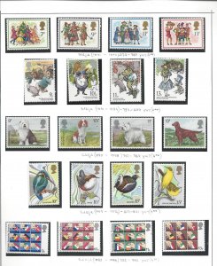 Great Britain - 12ea Album Pages with mostly OGNH -  See Scans