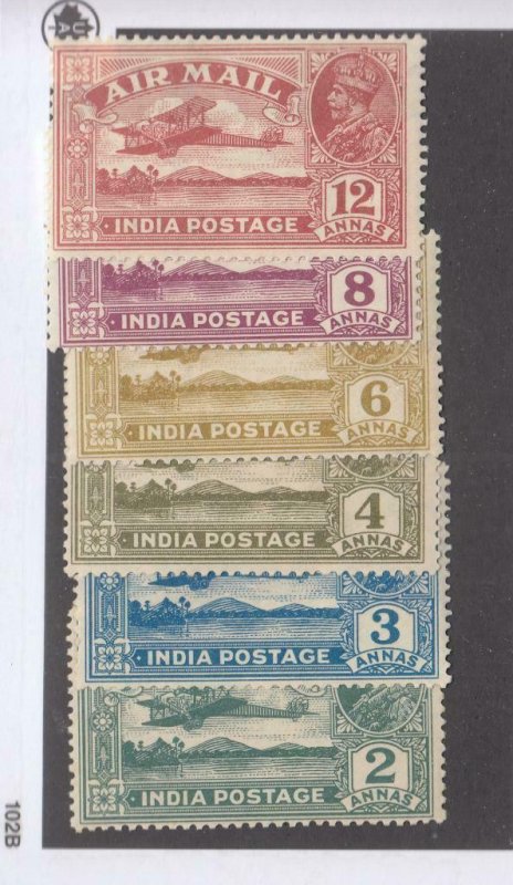 INDIA # C1-C6 VF-MH AIRMAILS CAT VALUE $34.65