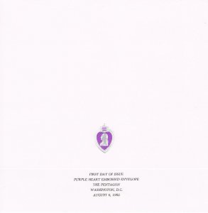 USPS 1st Day Ceremony Program #U603 The Purple Heart Embossed Envelope 1982