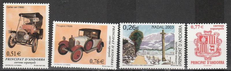 Andorra (Sp) #293-5, 298  MNH CV $10.45 (A10323)