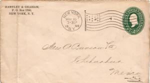 United States York York, N.Y. 1898 American Flag Type B14(4) #10  2c Washingt...