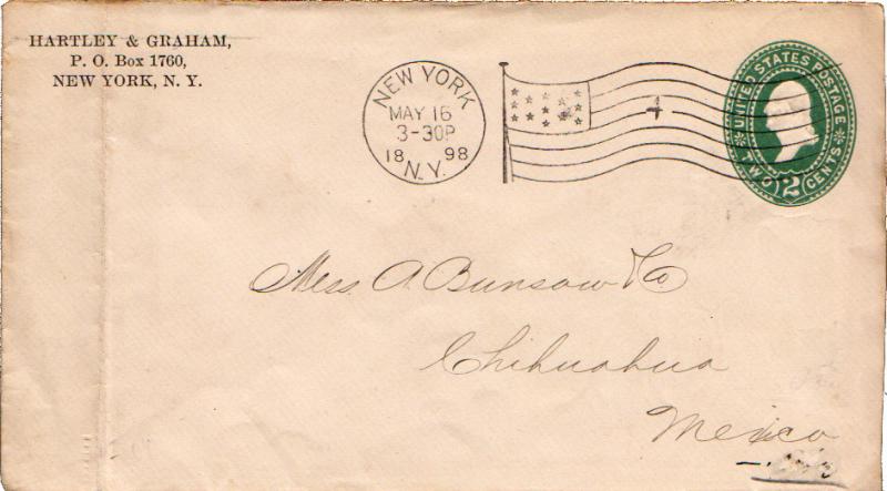 United States York York, N.Y. 1898 American Flag Type B14(4) #10  2c Washingt...