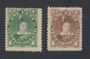 2x Newfoundland  Stamps; #41-1c F/VF MNG, & #45-1c MNG F  Guide Value = $73.00