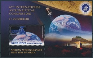 South Africa Stamps 2011 MNH 62nd Intl Astronautical Congress Space 1v M/S