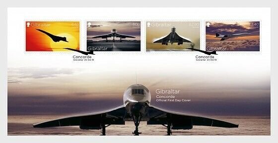 2019    GIBRALTAR  -  CONCORDE  -  SET ON FIRST DAY COVER