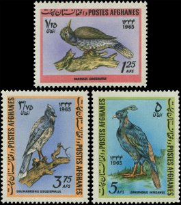 Afghanistan 1965 Sc 707-709 Birds Jay Pheasant Woodpecker CV $12.65