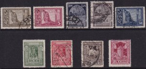 Sc# 15 / 23 Rhodes 1929 King & Queen Aegean Islands Rodi full used set CV $491.