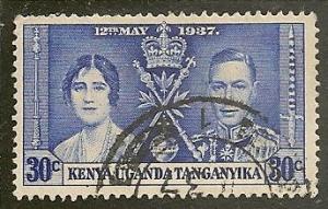 Kenya-Uganda-Tan.  Scott  62  Coronation    Used