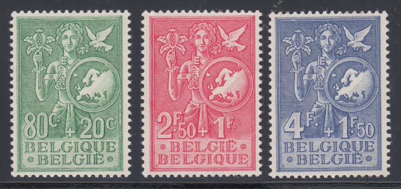 Belgium Sc B544-B546 MNH. 1953 Allegory for Youth Assistance, complete set