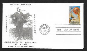 UNITED STATES FDC 29¢ Basketball 1991 Cacheted