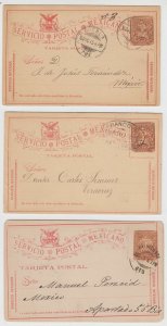 MEXICO 1895-98 PS MEPSI PC67, PC75 & PC78 FIVE CARDS COSCOMATEPEC, SALVATIERRA+